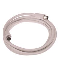 RF cable 2,5m white w/ IEC plug